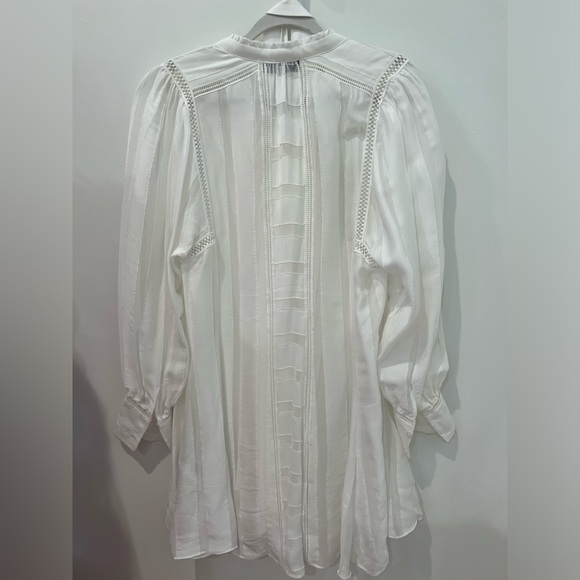 REISS - white Harriett Lace Inset Long Sleeve Dress - US 6 / UK10 - Picture 5 of 10